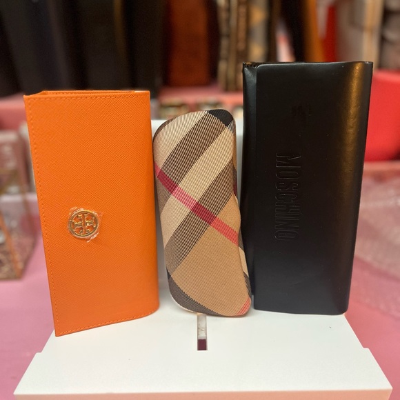 Moschino Accessories - Burberry, moschino, and Tory Burch eye glass case bundle